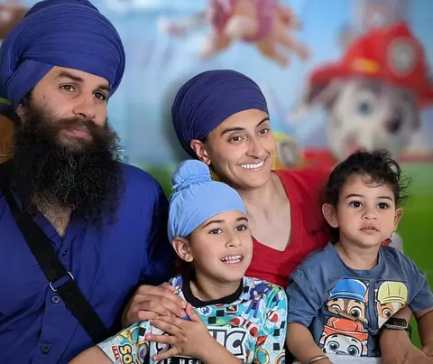 Partaap with his family.